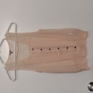 Beautiful NEW Charlotte Russe Peach Victorian Bohemian Blouse Size XS